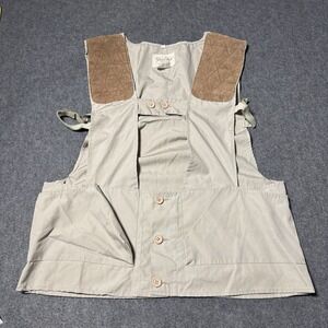 Vintage Bob Allen Gun Club Sportswear Tan Shooting Vest Size Large‎ Hunting Camp